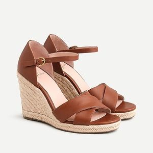 ✨NIB✨ J CREW //Jute wedge warm sepia sandals